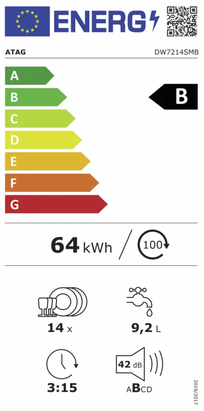 ATAG DW7214SMB energielabel