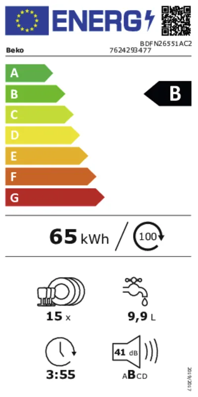 Beko BDFN26551AC2 energielabel