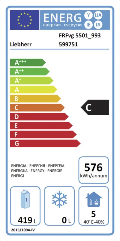 Liebherr FRFvg 5501-20 energielabel