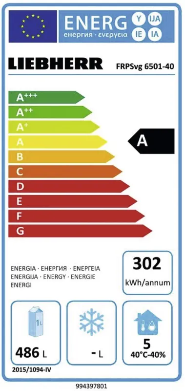 Liebherr FRPSvg 6501-40 energielabel