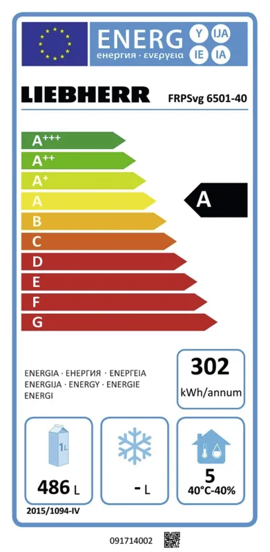 Liebherr FRPSvg 6501/924 energielabel