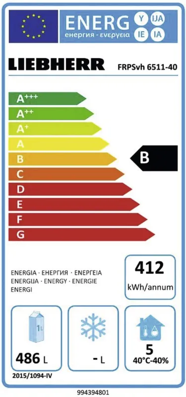 Liebherr FRPSvh 6511-40 energielabel