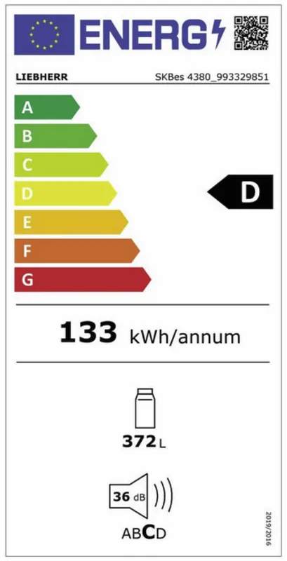 Liebherr SKBes 4380-21 energielabel