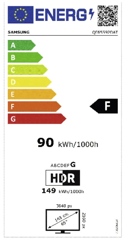 Samsung QE65S92DATXXN energielabel