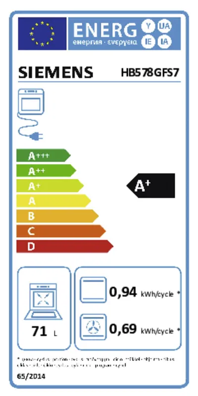 Siemens HB578GFS7 energielabel