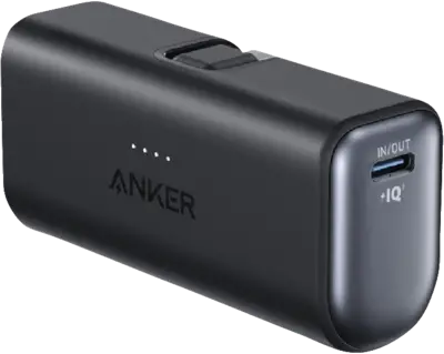 Nano Power Bank (5,000mAh, 22.5W, Built-In USB-C Connector)