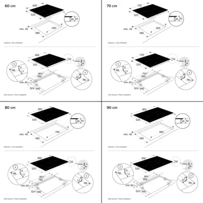 ATS52BA zijprofiel induciekookplaten